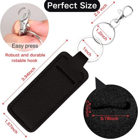 Lip Balm Holder Keychain - Lip Gloss or Lipstick Cute Lip Balm Keychain Holder with Clip, Premium Sublimation, Handmade Neoprene Gift for Women in Saudi Arabia