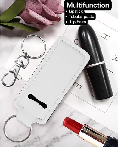 Lip Balm Holder Keychain - Lip Gloss or Lipstick Cute Lip Balm Keychain Holder with Clip, Premium Sublimation, Handmade Neoprene Gift for Women in Saudi Arabia