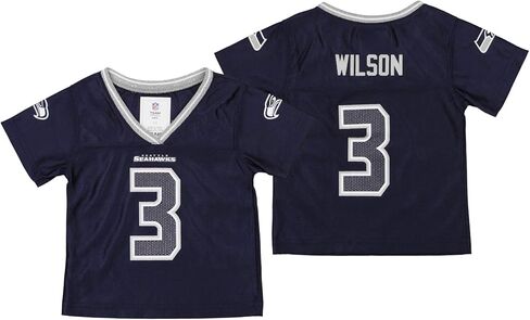 Outerstuff NFL infant (12m-24m) Toddler (2T-4T) Girls Seattle Seahawks Russell Wilson #3 Sparkle Player Jersey ، Navy in Saudi Arabia