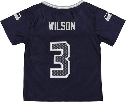 Outerstuff NFL infant (12m-24m) Toddler (2T-4T) Girls Seattle Seahawks Russell Wilson #3 Sparkle Player Jersey ، Navy in Saudi Arabia