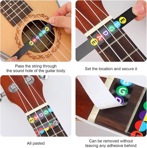 Guitar Fretboard Stickers, Color Coded Note Decals Fret Stickers Chord Chart Color Coded Learning Kit Self Adhesive Guitar Tools for Learner Practice 6 String Acoustic Electric Guitars in Saudi Arabia