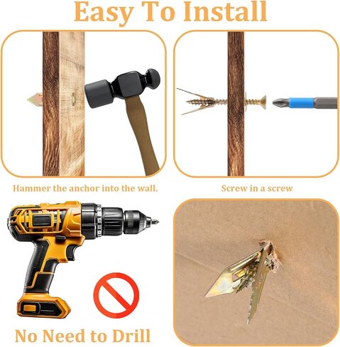 400pcs Self Drilling Drywall Anchors with Screws Kit Wall Anchors for Drywall - High Strength Zinc No Drill Needed, Easy Installation 4 Diferent in Saudi Arabia