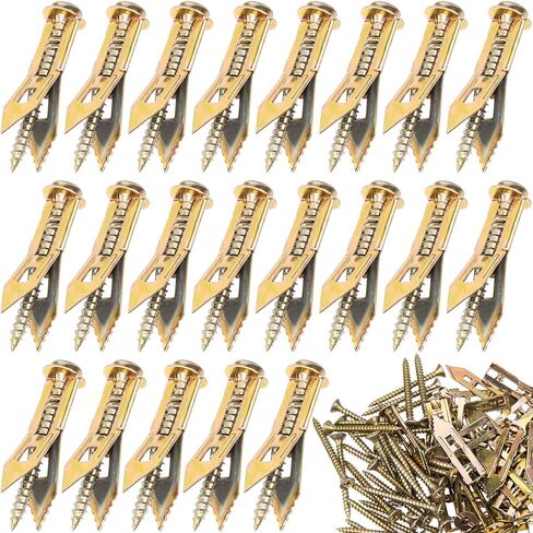80 Pcs Self-Drilling Anchors with Screws Kit, Upgraded Drywall Anchors for Heavy Duty, Metal Screw Anchors Set, Easy to Install Without Drilling or Punching Holes in Wall (0.47"x1.76") in Saudi Arabia