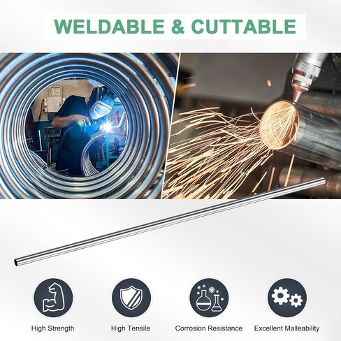 3-pack 300mm 304 أنبوب الفولاذ المقاوم للصدأ ، 6 مم OD 0.2 مم سماكة أنابيب الفولاذ المقاوم للصدأ سلس للبناء/الصياغة/DIY ، أنبوب مستقيم معدني [0.24 × 01x11.8in] in Kuwait