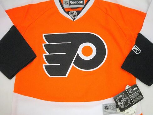 Reebok Philadelphia Flyers NHL شباب المنزل اللون الفارغ الفارق نسخة طبق الأصل ، Orange (Orange ، L/XL) in Saudi Arabia