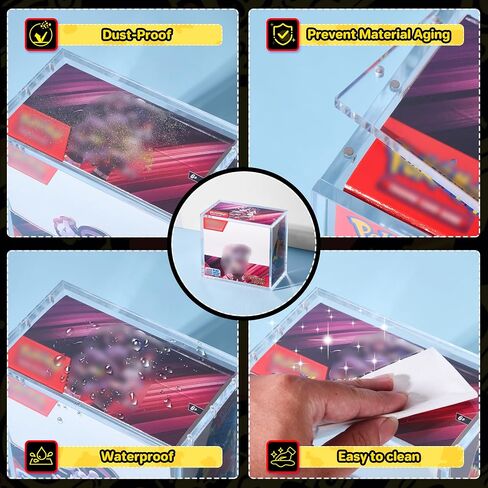 PKMN Booster Box Acrylic Case, Clear Ultra 5MM Acrylic Compatible with PKMN Booster Boxes, Dustproof Display Box in Saudi Arabia