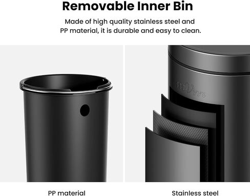 MVM Round Strep Trash with Lid ، 3 Gal/ 12L Bathroom Garbage Dancet مع PP Ducket for Bedroom Home Office (Silver) in Saudi Arabia