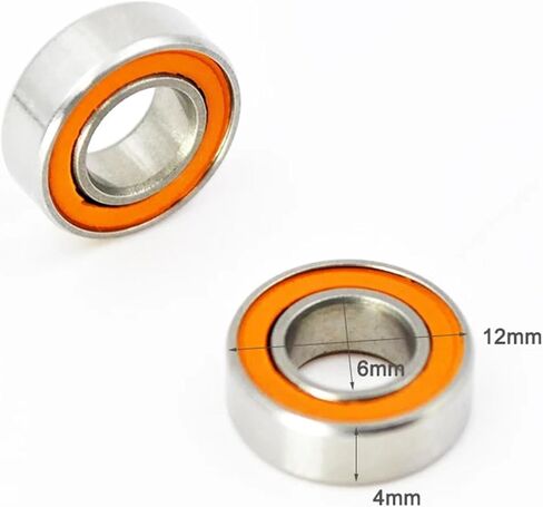 2Pcs Hybrid Ceramic Bearing Stainless Bait Casting Spinning Fishing Reels 4x10x4mm 5x8x2.5 6x12x4 8x12x3.5 Mm Mini Ball Bearings(SMR104 4X10X4mm) in Saudi Arabia