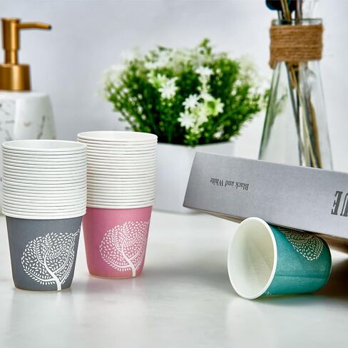 LITOPAK 300 Pack 3 oz Disposable Bathroom Cups, Colorful Disposable Mouthwash Cups, Small Disposable Cups, Mini Paper Cups for Parties, Picnics, Barbecues, Travel and Events in Kuwait