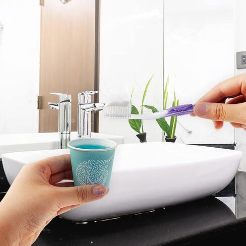 LITOPAK 300 Pack 3 oz Disposable Bathroom Cups, Colorful Disposable Mouthwash Cups, Small Disposable Cups, Mini Paper Cups for Parties, Picnics, Barbecues, Travel and Events in Kuwait