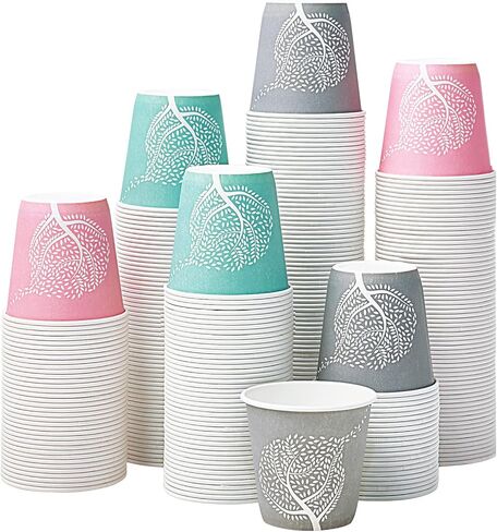 LITOPAK 300 Pack 3 oz Disposable Bathroom Cups, Colorful Disposable Mouthwash Cups, Small Disposable Cups, Mini Paper Cups for Parties, Picnics, Barbecues, Travel and Events in Kuwait
