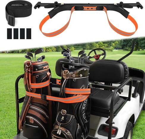 iLSKW Golf Cart Bag Holder Bracket for 2+2 Seater Golf Cart Rear Seat, Compatible with EZGO, Club Car, Yamaha Golf Carts, 1 inch Sqaure Strut, No Drilling Golf Cart Rear Bag Holder Adjustable in Saudi Arabia