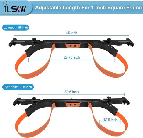 iLSKW Golf Cart Bag Holder Bracket for 2+2 Seater Golf Cart Rear Seat, Compatible with EZGO, Club Car, Yamaha Golf Carts, 1 inch Sqaure Strut, No Drilling Golf Cart Rear Bag Holder Adjustable in Saudi Arabia
