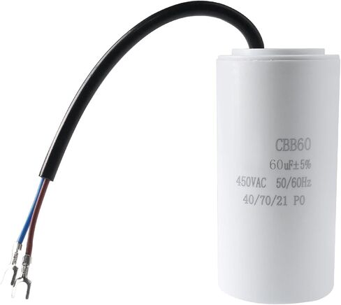 CBB60 60UF UF ± 5 ٪ بدء تشغيل المحرك مكثف MFD 450VAC 50/60Hz 40/70/21 PO أسطوانة - 1PCS in Kuwait