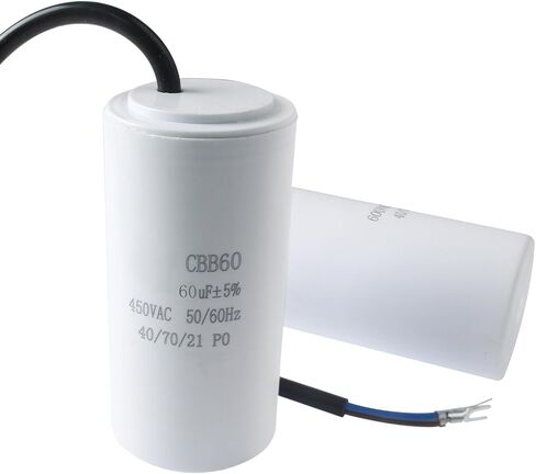 CBB60 60UF UF ± 5 ٪ بدء تشغيل المحرك مكثف MFD 450VAC 50/60Hz 40/70/21 PO أسطوانة - 1PCS in Kuwait