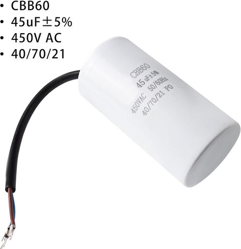 CBB60 60UF UF ± 5 ٪ بدء تشغيل المحرك مكثف MFD 450VAC 50/60Hz 40/70/21 PO أسطوانة - 1PCS in Kuwait