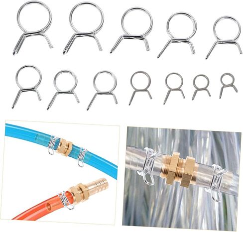 Gadpiparty 250pcs Double Tube Clamp Assortment Spring Hose Clamps Fuel Line Clips for Garage Boat and Car Engine in Saudi Arabia