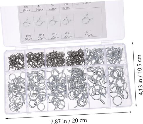 Gadpiparty 250pcs Double Tube Clamp Assortment Spring Hose Clamps Fuel Line Clips for Garage Boat and Car Engine in Saudi Arabia