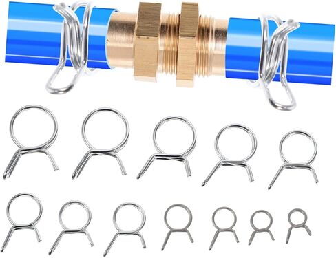 Gadpiparty 250pcs Double Tube Clamp Assortment Spring Hose Clamps Fuel Line Clips for Garage Boat and Car Engine in Saudi Arabia