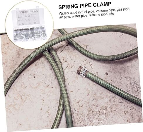 Gadpiparty 250pcs Double Tube Clamp Assortment Spring Hose Clamps Fuel Line Clips for Garage Boat and Car Engine in Saudi Arabia