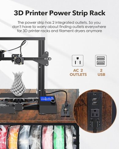 3D Printer Stand with Filaments Storage-3D Printer Table for consumables Storage,Heavy Duty 3D Printer cart Desk Suitable for workshops, Studios and Offices in Kuwait