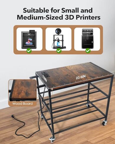 3D Printer Stand with Filaments Storage-3D Printer Table for consumables Storage,Heavy Duty 3D Printer cart Desk Suitable for workshops, Studios and Offices in Kuwait
