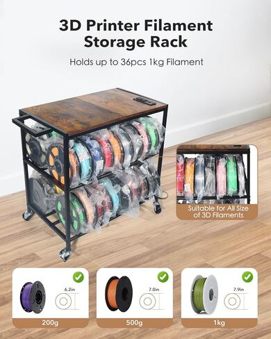 3D Printer Stand with Filaments Storage-3D Printer Table for consumables Storage,Heavy Duty 3D Printer cart Desk Suitable for workshops, Studios and Offices in Kuwait