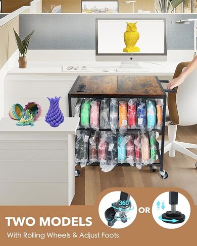 3D Printer Stand with Filaments Storage-3D Printer Table for consumables Storage,Heavy Duty 3D Printer cart Desk Suitable for workshops, Studios and Offices in Kuwait