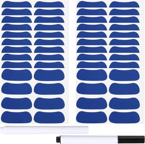 PATIKIL 80 Pairs Sports Eye Black Stickers, Under Eye Black Strips Football Face Stickers Breathable Eyeblack Sticker with Pencil for Baseball Fans on Game Day, Blue/Yellow in Saudi Arabia