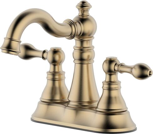 Two Handle Oil Rubbed Bronze Bathroom Sink Faucet 3 Hole with Pop up Drain Assembly, Classic 4 Inch Centerset Bathroom Lavatory Faucet with 360° Swivel Spout,EW-516-NB in Kuwait