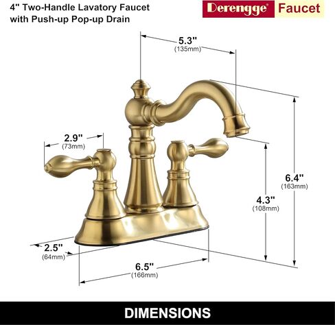 Two Handle Oil Rubbed Bronze Bathroom Sink Faucet 3 Hole with Pop up Drain Assembly, Classic 4 Inch Centerset Bathroom Lavatory Faucet with 360° Swivel Spout,EW-516-NB in Kuwait