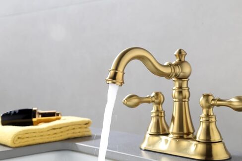 Two Handle Oil Rubbed Bronze Bathroom Sink Faucet 3 Hole with Pop up Drain Assembly, Classic 4 Inch Centerset Bathroom Lavatory Faucet with 360° Swivel Spout,EW-516-NB in Kuwait