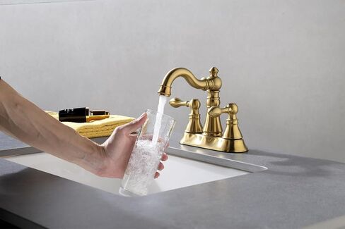 Two Handle Oil Rubbed Bronze Bathroom Sink Faucet 3 Hole with Pop up Drain Assembly, Classic 4 Inch Centerset Bathroom Lavatory Faucet with 360° Swivel Spout,EW-516-NB in Kuwait