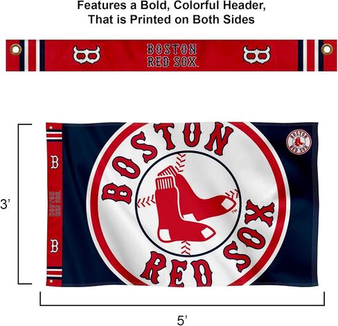 WinCraft Boston Red Sox Printed Header Flag 3x5 Banner in Saudi Arabia