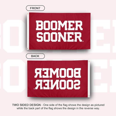 Desert Cactus University of Oklahoma UO Flag - 3 x 5 Feet Sooners Banner, Indoor/Outdoor Durable Fabric, 100% Polyester Design (Style X) in Saudi Arabia