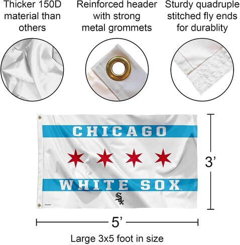 WinCraft Chicago White Sox City of Chicago 3x5 Foot Grommet Banner Flag in Saudi Arabia