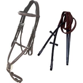 exion قفز الحصان اللجام | تشريحي الشكل 8 اللجام مع خياطة فاخرة و grackle grackle noseband | مقبضات المطاط و SS Hadrware | Tack English Tack لعرض الفروسية والتدريب in Kuwait