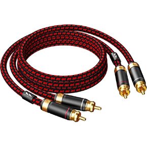 Auidophile 2RCA Male to 2RCA Male Stereo Audio Cable,Gold Plated | 4N Oxgen-Free Copper Core (3 Feet (1M)) in Saudi Arabia