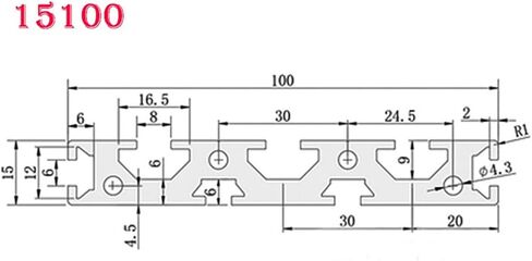 1pcs 15100 Aluminum Profile Frame Anodized Linear Guide Rail for CNC 3D Printer Parts(600mm) in Saudi Arabia