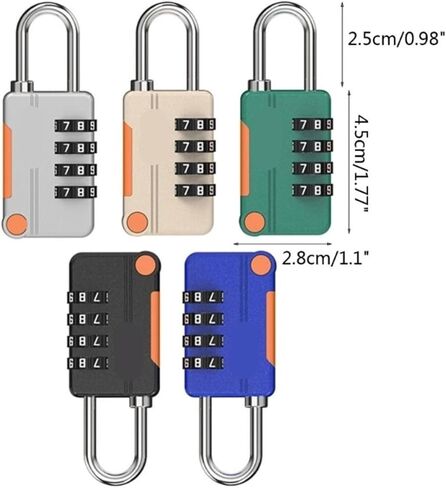 4 Digit Combination Code Lock Portable Luggage Suitcase Padlock Zinc Alloy Dormitory Cabinet Door Lock 1Pcs(Yellow) in Saudi Arabia