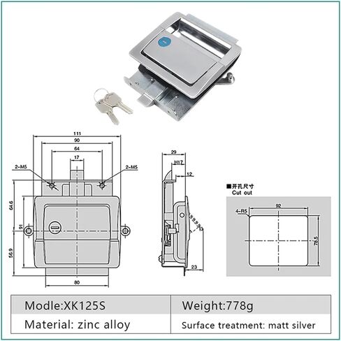 XK125 Truck Toolbox Latch Locks Pull Type Push Lock with Panel Handle Lock 1Pcs(XK125S) in Saudi Arabia