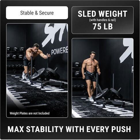 Shogun Stag Push Pull Sled – Full-Size Weighted Power Sled for Strength & Speed Training – Heavy Duty Gym Fitness with UHMW Skis & Dual Handles – Weighted for Grass, Turf & Concrete in Kuwait