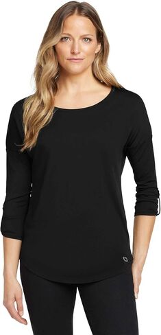 Ogio Women's Grawing Scoop 3/4 Sleeve Tee | قميص فتل الرطوبة للنساء ، قمة غير رسمية للصيف in Saudi Arabia