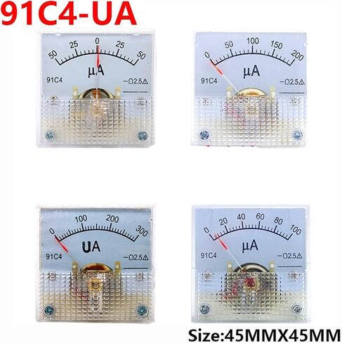 Dc Microammeter 91c4 0-100uA Analog Panel Ammeter Gauge Amperemeter 45 * 45mm 1Pcs ﻿(100UA) in Saudi Arabia