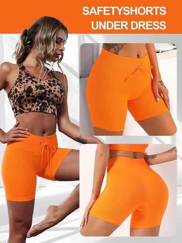 Women High-Waisted Yoga Shorts with Drawstring Athletic Fitness Shorts in Saudi Arabia