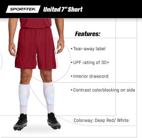 منافس Sport-Tek للجنسين United 7 Short | شورتات كرة السلة خفيفة الوزن للرجال والنساء ، ملابس قابلة للتنفس لصالة الألعاب الرياضية in Saudi Arabia