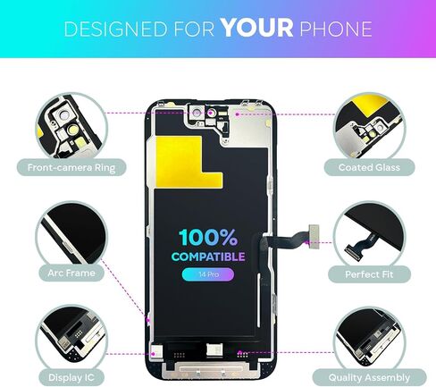 Ace Tech Cellular متوافق مع iPhone XR LCD شاشة بديلة 6.1 بوصة (موديل A1984، A2105، A2106، A2108) شاشة لمس تجميع مرقم شاشة لمس in Kuwait