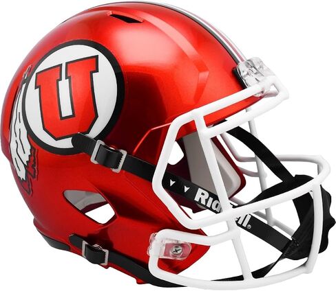 Utah Utes Radiant Red Riddell Speed Replica Full Size Football Helmet - New in Riddell Box in Saudi Arabia