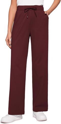 CRZ YOGA 4-Way Stretch Casual Pants for Womens 30.5" Straight Wide Leg Work Pants with Pockets in Saudi Arabia