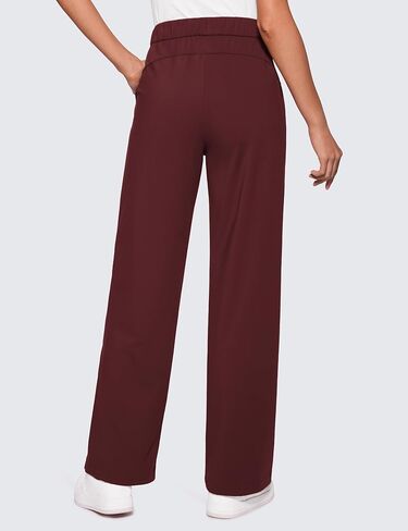 CRZ YOGA 4-Way Stretch Casual Pants for Womens 30.5" Straight Wide Leg Work Pants with Pockets in Saudi Arabia